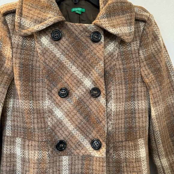United Colors of Benetton Plaid Coat - Picture 3 of 7